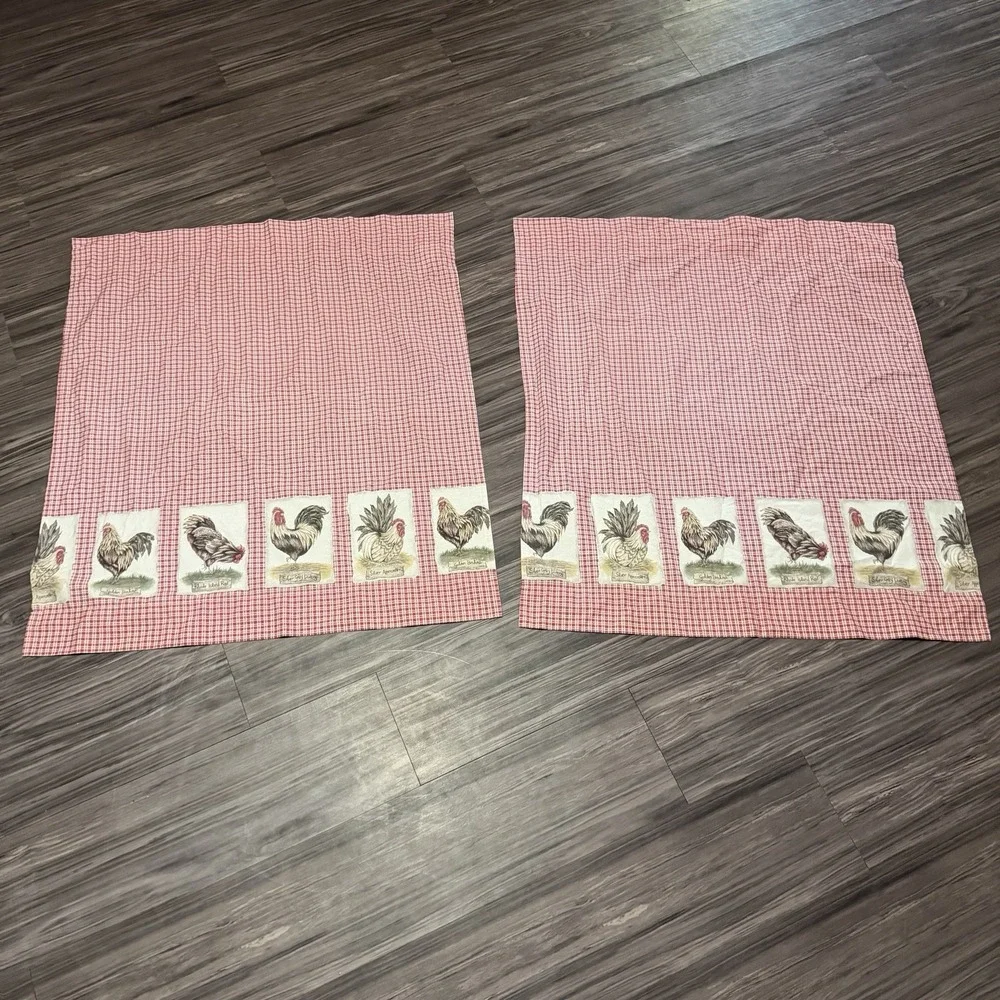 Waverly French Country Kitchen Chicken Set Of 3 Curtains Vintage Cottage Granny
